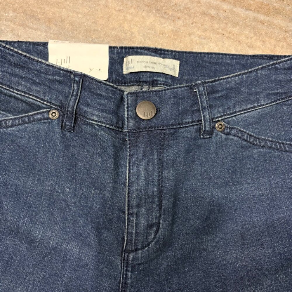 NWT J. Jill Tried & True Fit Slim Leg Lightweight Stretch Denim Blue Jeans 2P - Picture 6 of 13